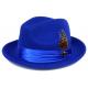 Bruno Capelo Royal Blue Australian Wool Fedora Dress Hat UN-108.